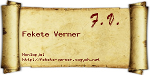 Fekete Verner névjegykártya